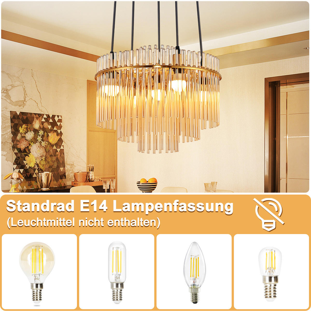 PENDELLEUCHTE Thomas 15/40/150 cm - Goldfarben, Glas (15/40/150cm) - ZMH