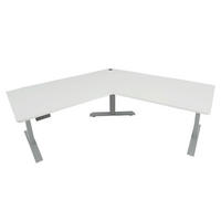 SCHREIBTISCH rechteckig Weiß, Grau - Weiß/Grau, Metall (75/257/121cm) - Jamb