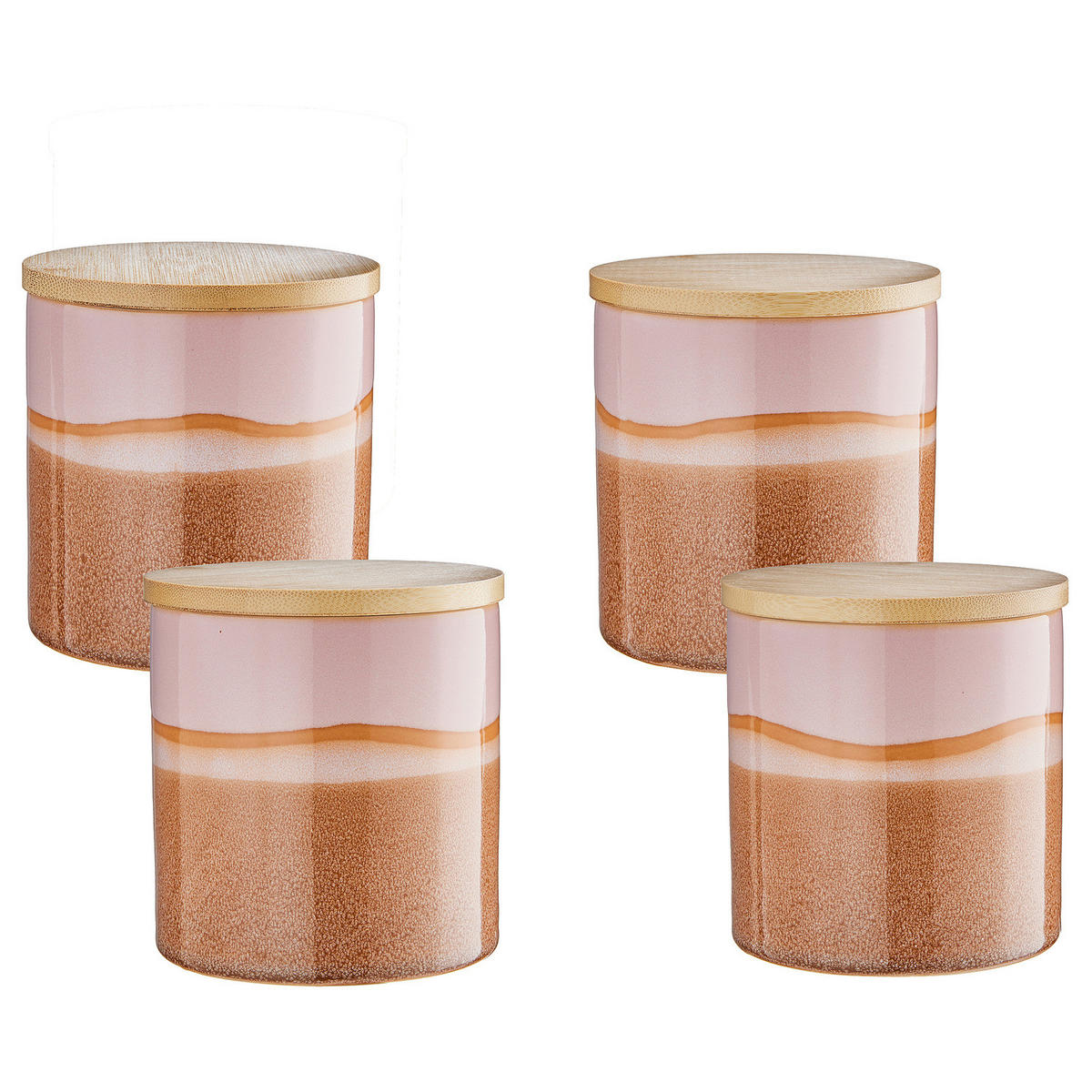 AUFBEWAHRUNGSDOSE Medley - Pink, Keramik/Holz (11/12/11cm) - Butlers