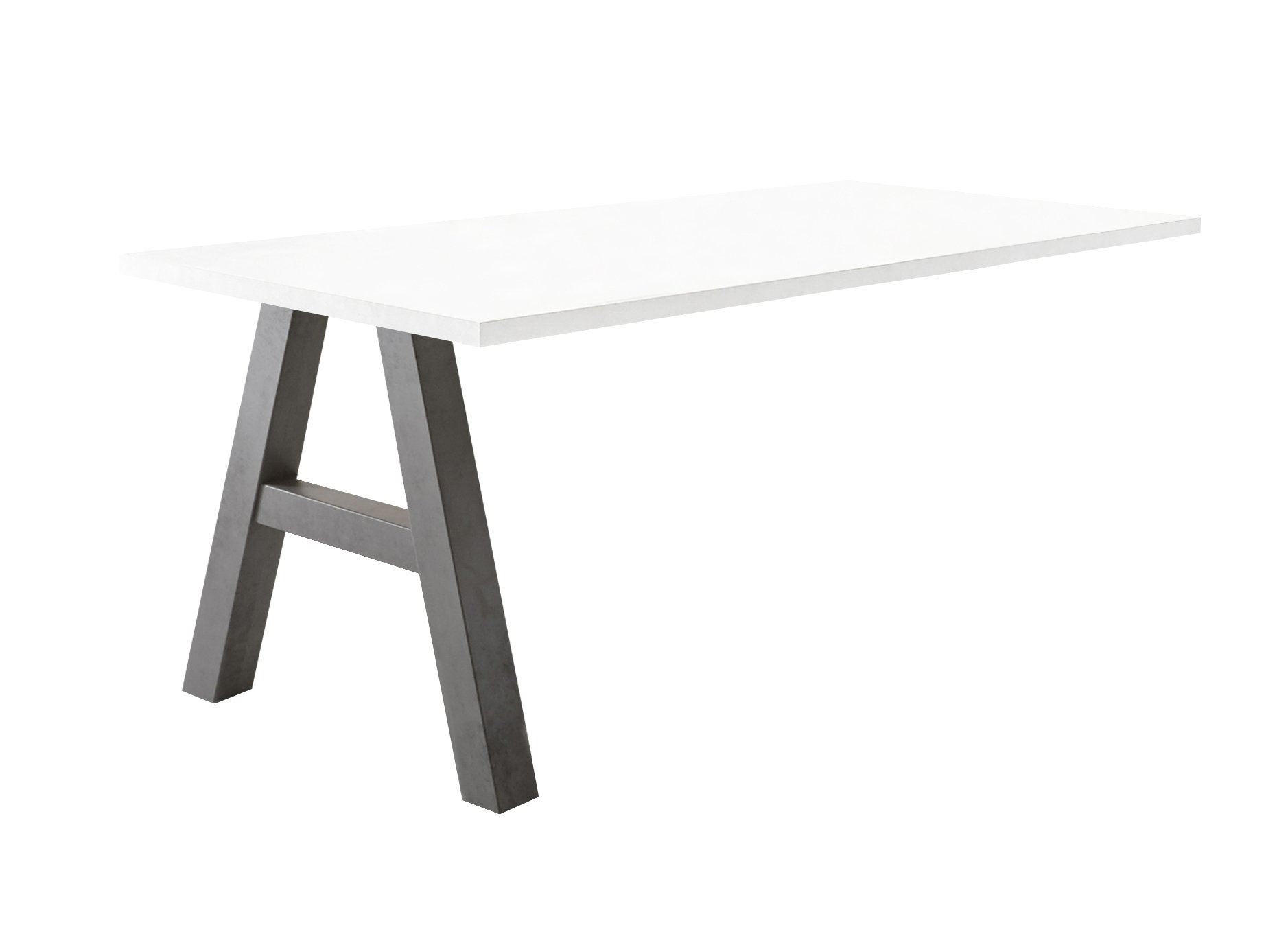 SCHREIBTISCH Edin 2 120 x 70 x 75 Computertisch graphit/weiß matt lack - Weiß, Holz (120/70/75cm) - 58aufmkessel