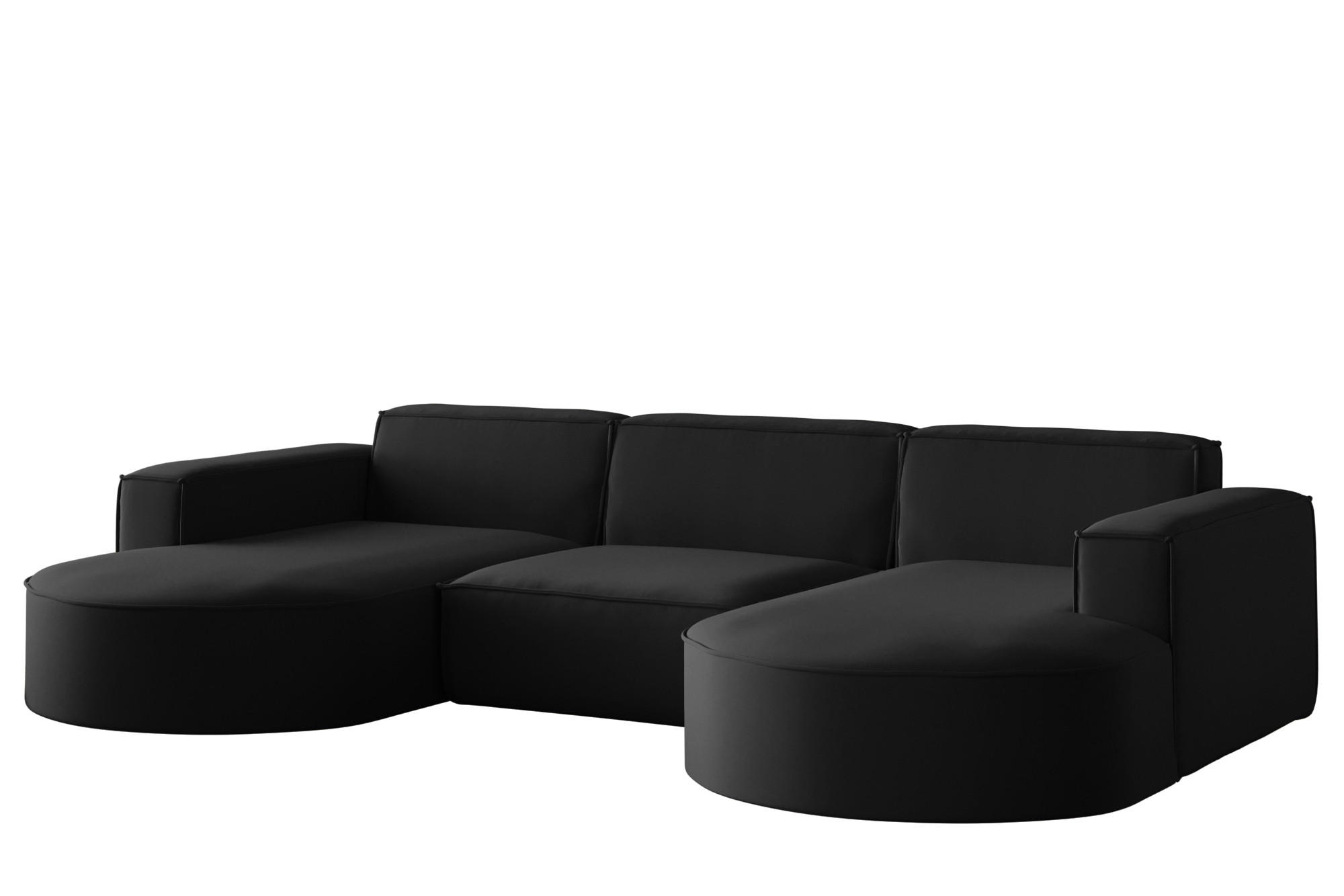 Fun Möbel Wohnlandschaft Schwarz 299x78x165 cm