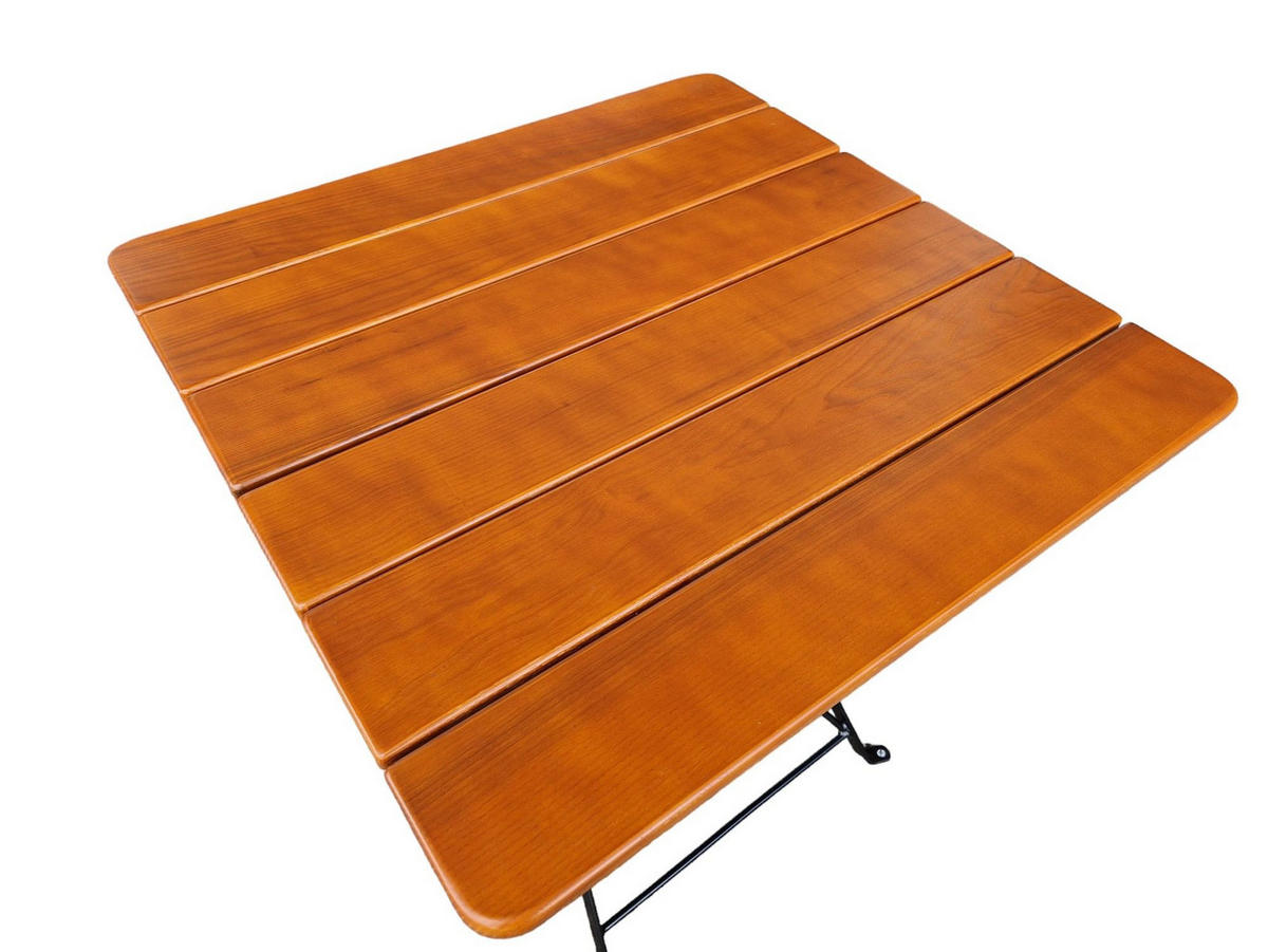 BIERGARTENTISCH BERGTAL 74x70x70cm Klappbar Eschenholz Schwarz/Brau 2 Personen - Braun, Holz (70/70/74cm) - CHEFGASTRO