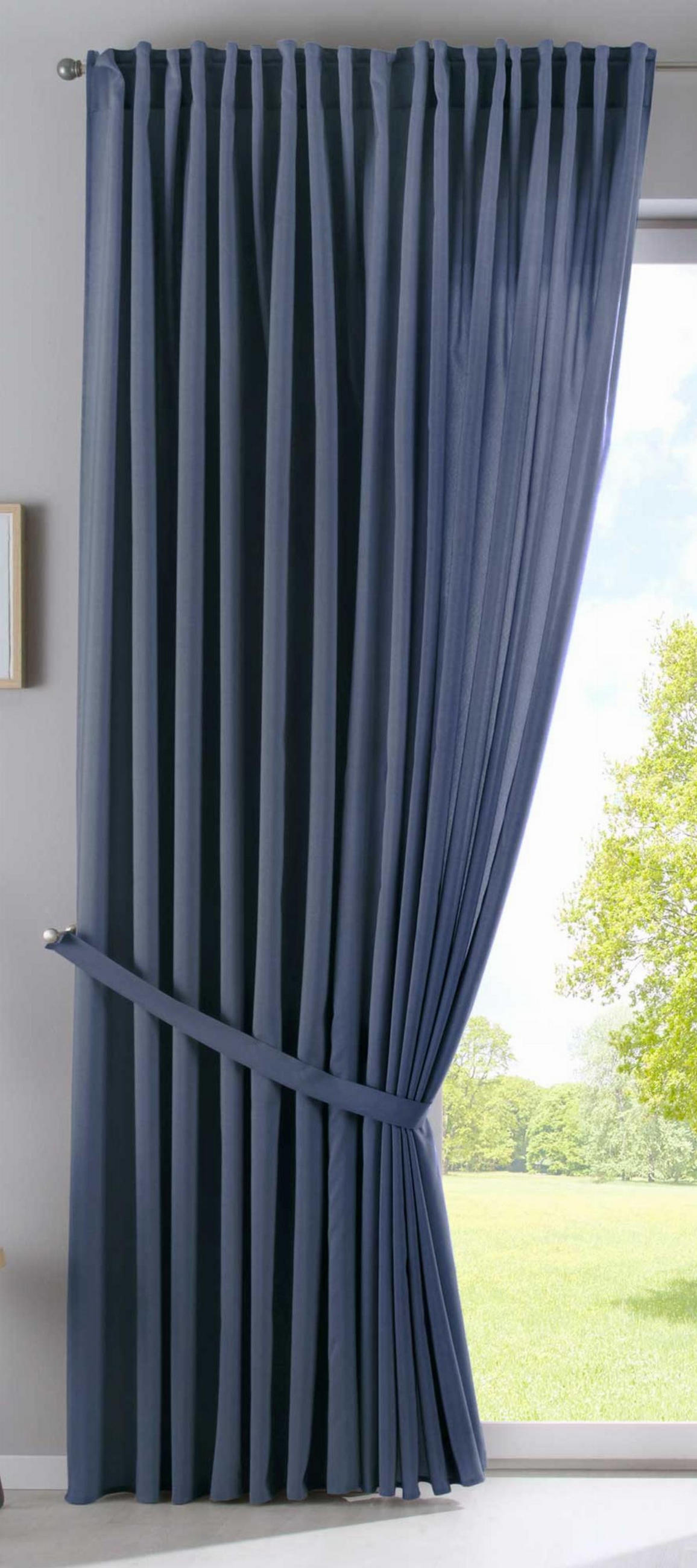 SCHLAUFENGARDINE »Jena« HxB 250x140 cm Blau - Blau, Textil (140/250cm) - Gardinenbox