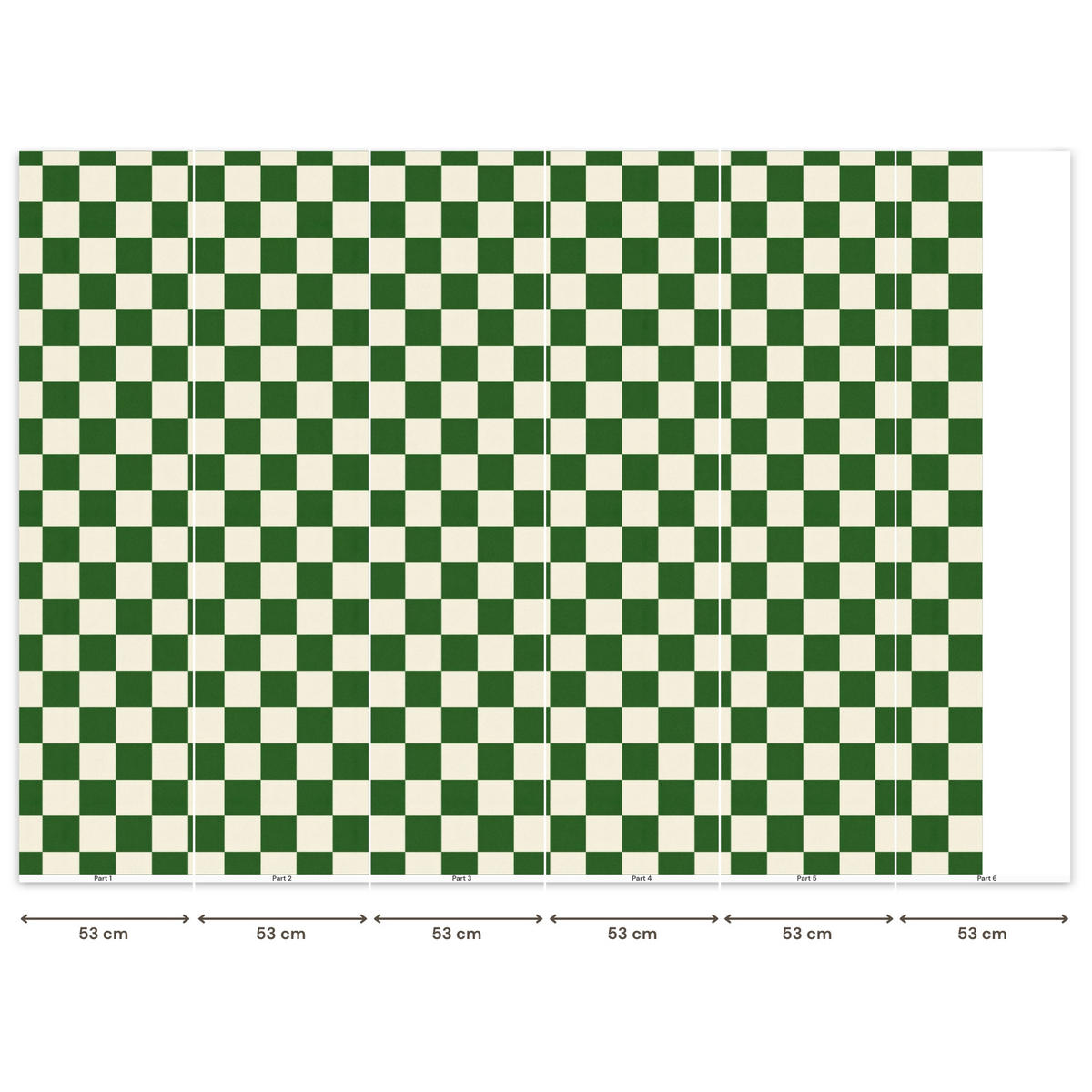 KINDERTAPETE - Schachbrett - Muster - Grün - 280x200 cm - Grün, Papier (280/200cm) - OnlyWow
