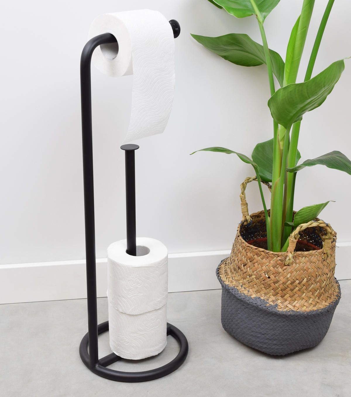 TOILETTENPAPIERHALTER Grant Schwarz - Schwarz, Metall (14/58/14cm) - LOFT42