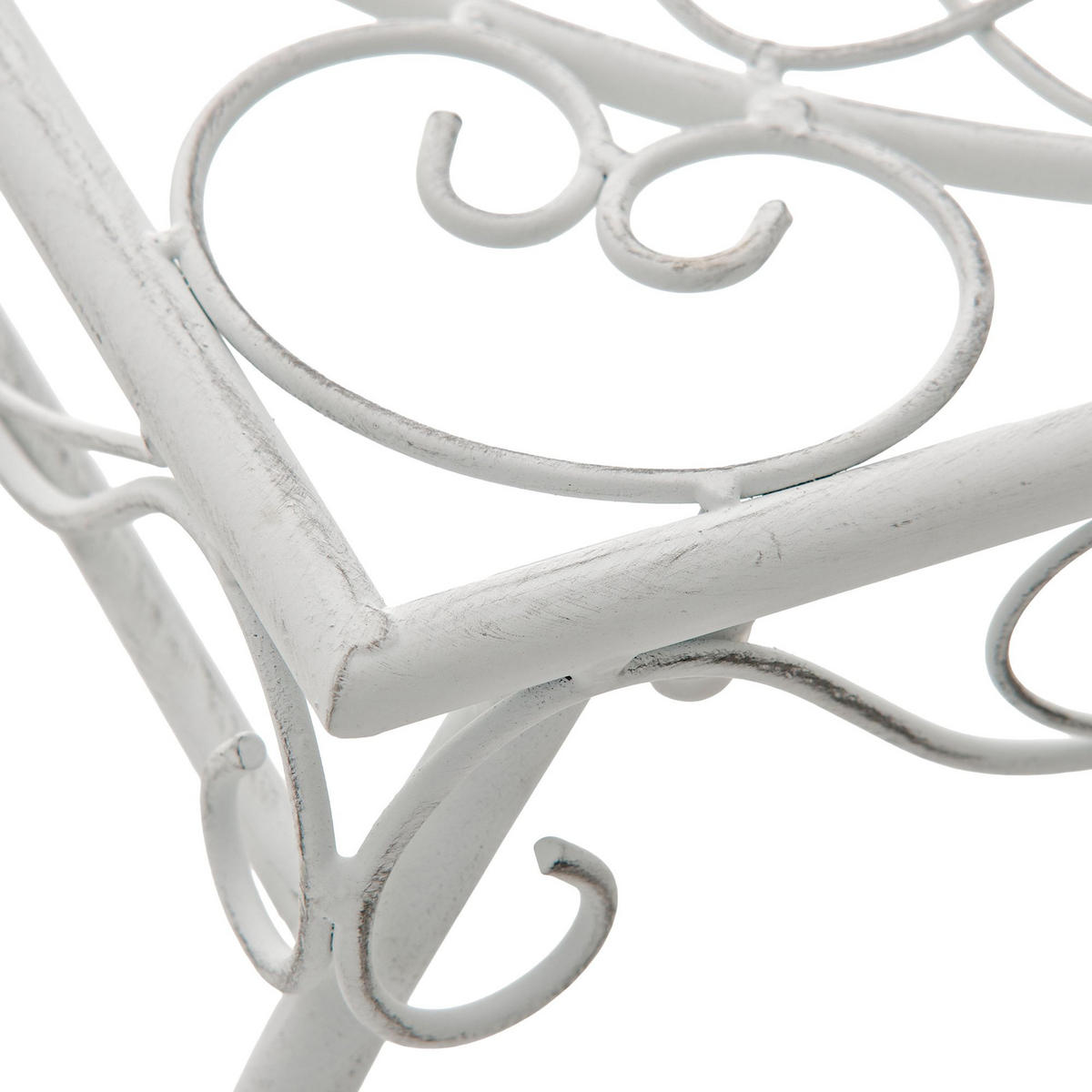 GARTENTISCH eckig 49/45/46 cm Metall Antik Weiß - Weiß, Metall (45/49/46cm) - CLP