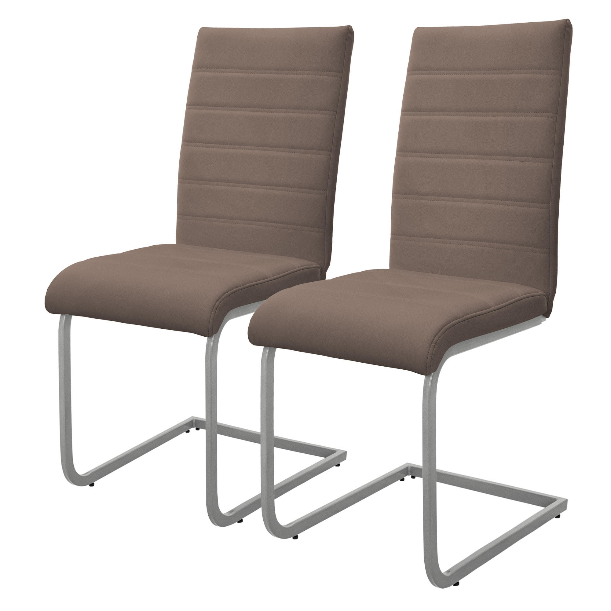 ESSZIMMERSTUHL braun 2er Set - Braun, Metall (57/102/40cm) - ML-DESIGN