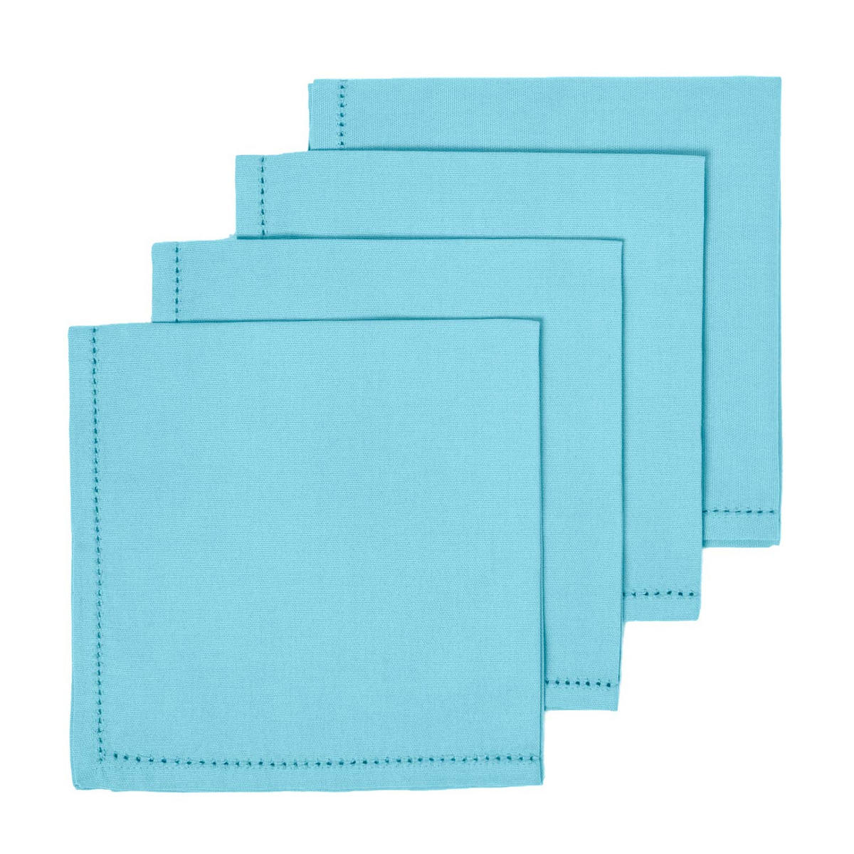 STOFFSERVIETTEN 4er-Set hellblau 45/45 cm, 100% Baumwolle - Hellblau, Textil (45/45cm) - Homescapes
