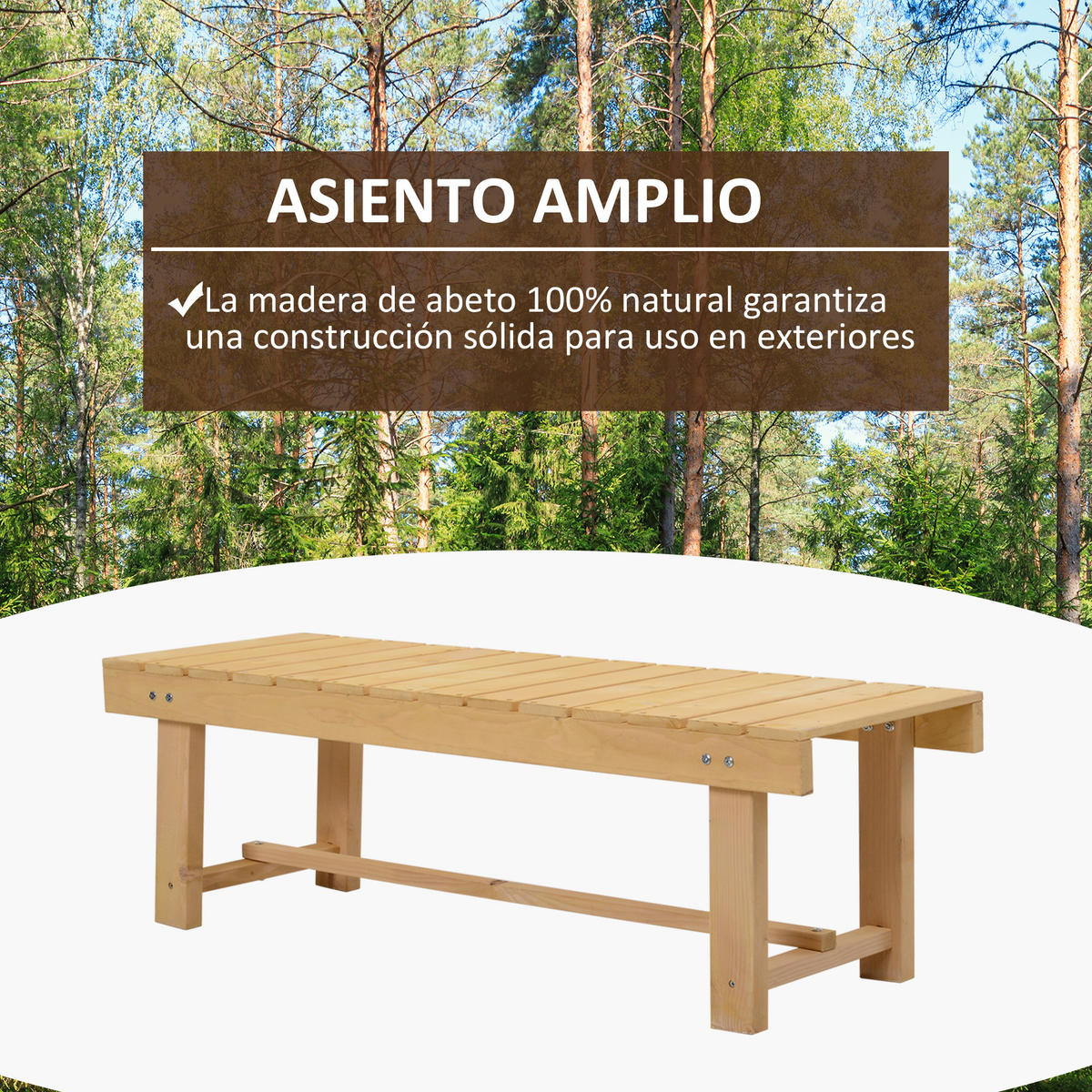 GARTENBANK,2-SITZER Tannenholz,natur - Beige, Holz (110/35/38cm) - Vallsero