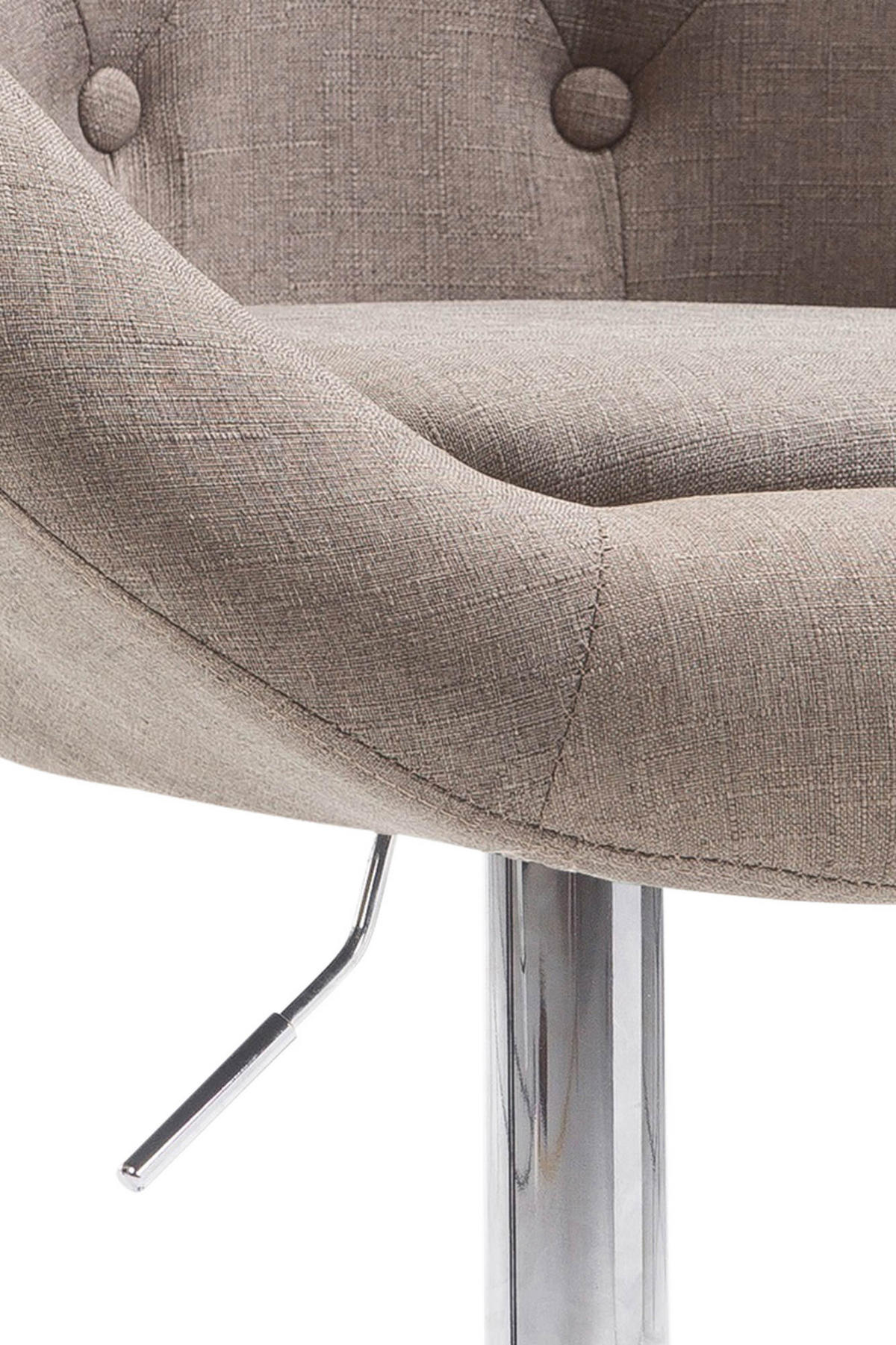 BARHOCKER Landern Stoff chrom taupe - Taupe/Schwarz, Textil (65/128/57cm) - TPFLiving