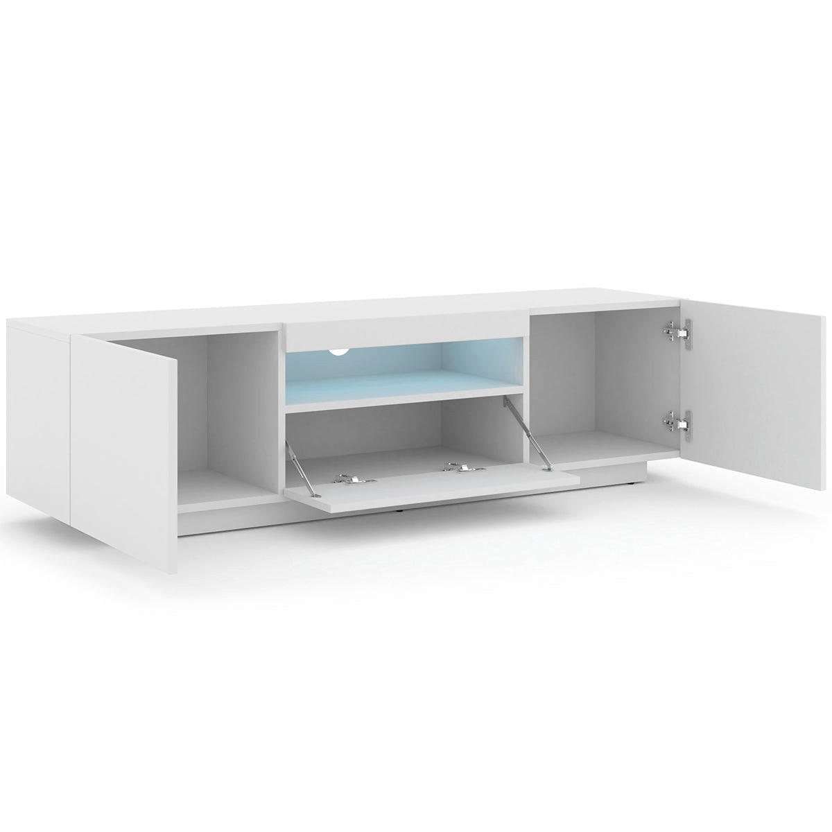 TV STOLÍK Aurus Biela - biela, kompozitné drevo (150/36/37cm) - Petits-meubles