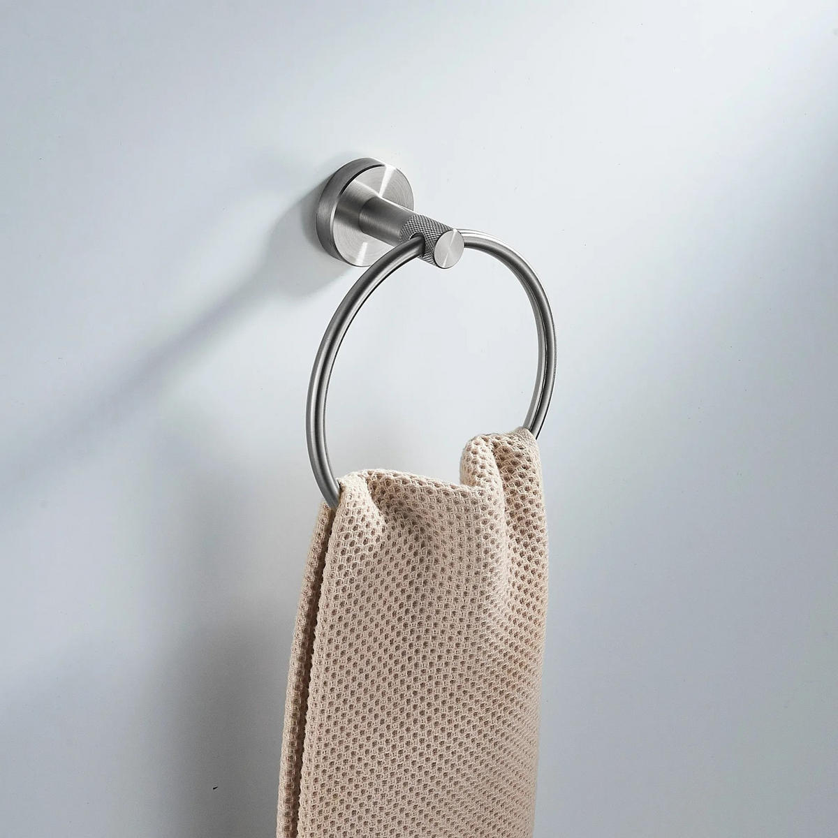 HANDTUCHHALTER Rea Ring 6610 Modern Brush Nickel - Edelstahlfarben, Metall (15.5/18/6.5cm) - REA