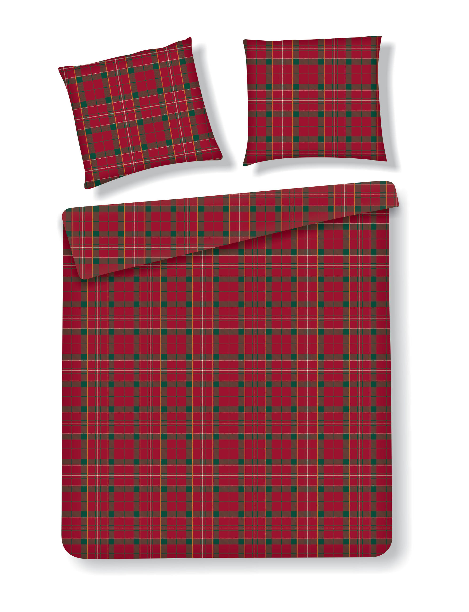 BETTWÄSCHE Flanell COSCARO, 160x200 cm, Rot, Winter Weihnachten Bettbezug, Weihnachtsdeko, Christmas, Weihnachtsmotiv - Rot, Textil (160/200cm) - home&you