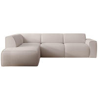 ECKSOFA Bouvi Hellbeige links - Ecru/Schwarz, Kunststoff/Textil (292/220cm) - Selsey