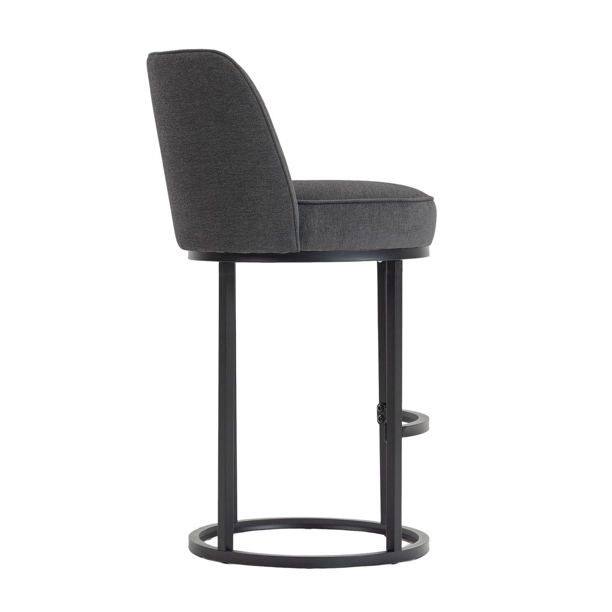 BARHOCKER,2ER-SET,ARMLOSE Barstühle,Küchenstühle,Bistrohocker,Leinen,Grau - Grau, Textil (46.5/88.5/43cm) - LVHOM