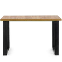 ESSTISCH CETO rechteckig Loft-Stile, eiche handwerk gold - Eichefarben/Schwarz, Holz/Metall (80/125/77cm) - KONSIMO®