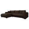 ECKSOFA Merkos Cord - Dunkelbraun/Schwarz, Holz/Textil (285/188cm) - MIRJAN24