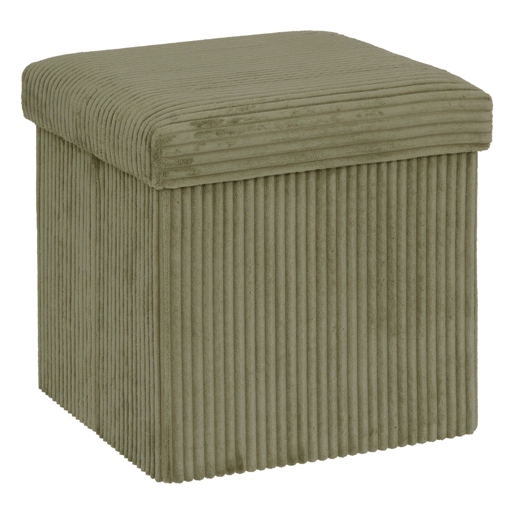 POUF aus Cord Arum 38/38/38 cm - Grün, Kunststoff (38/38/38cm) - Atmosphera Createur d´interieur