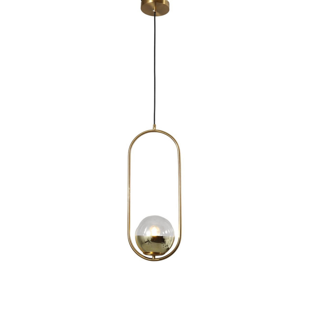 HÄNGELEUCHTE Nuccia, Transparent und goldfarben, 50cm - Transparent, Glas (50/20/50cm) - KOSILUM