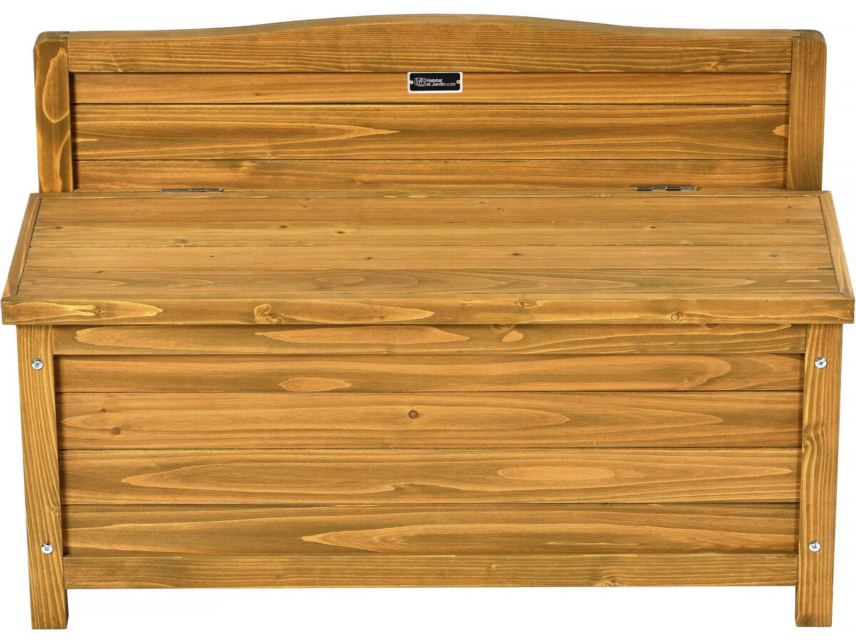 TRUHENBANK Ben Braun - Braun, Holz (90/60/33cm) - Habitat Garten