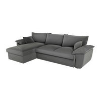 ECKSOFA mit Schlaffunktion + Bettkasten - Ecke links - Cord - Dunkelgrau - GUILLERMO - Grau, Textil (257/168cm) - Vente-Unique