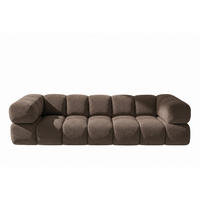 SOFA 4-SITZER, Strukturierter Premiumstoff Sonic, Braun, Averro - Braun, Holz (280/70/96cm) - Kaiser Möbel