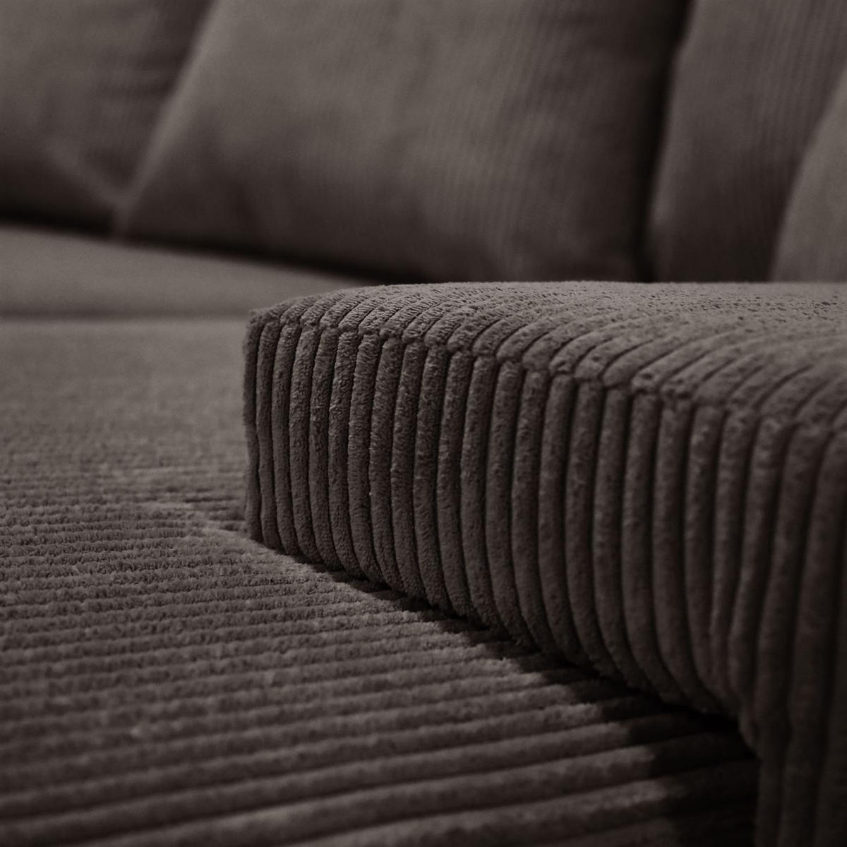 ECKSOFA LAVIO L mit Schlaffunktion und Bettzeugkasten Linke - Graubraun, Textil (246/188cm) - Lookway