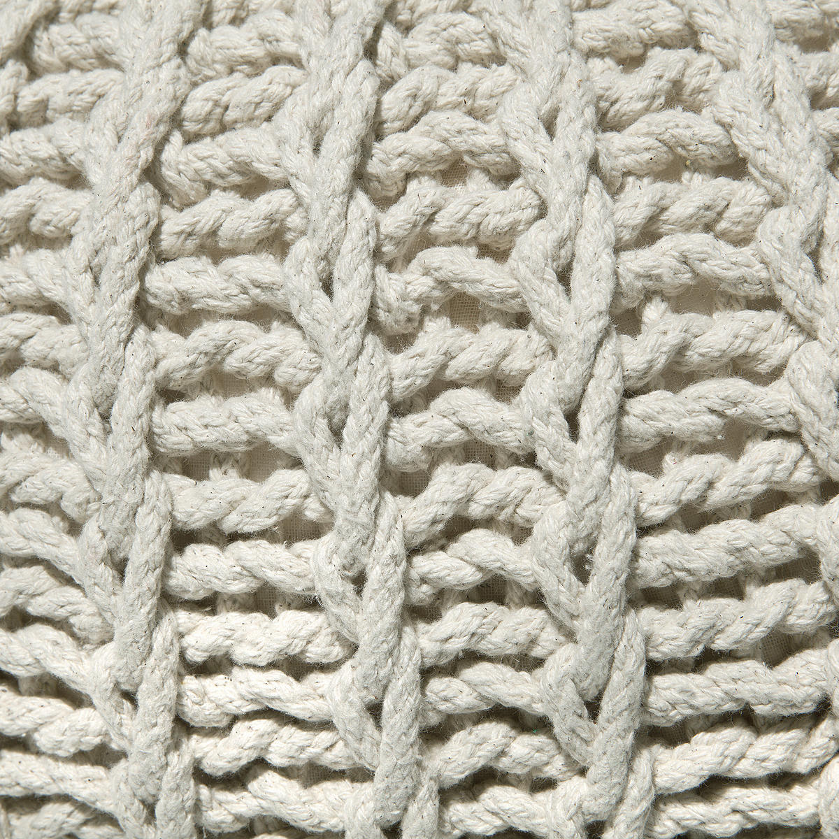 POUF Conrad 50/50/35 cm - Beige, Naturmaterialen/Textil (50/35/50cm) - Beliani