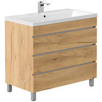 WASCHTISCH Frome-02 - Braun, Holzwerkstoff (90/84/48cm) - Lomado