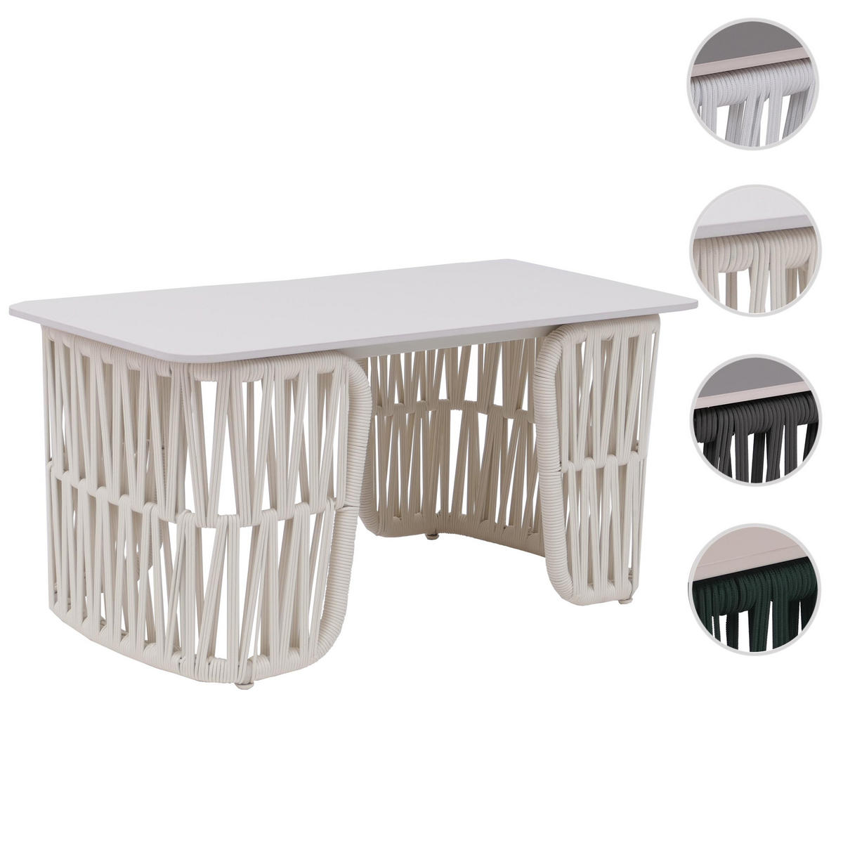 LOUNGETISCH eckig Cremeweiß - Weiß, Metall (45/90/43cm) - MCW