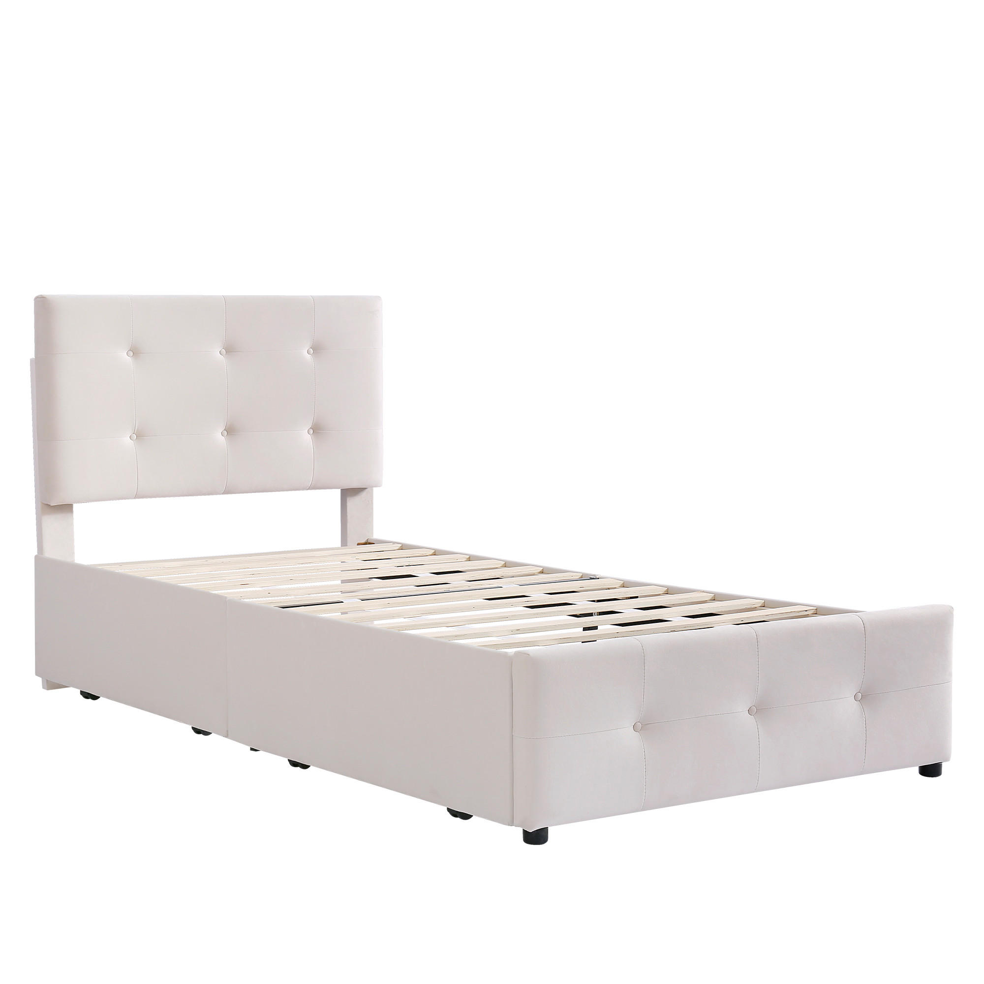 Luhomfu Kindereinzelbett Beige 90x200 cm