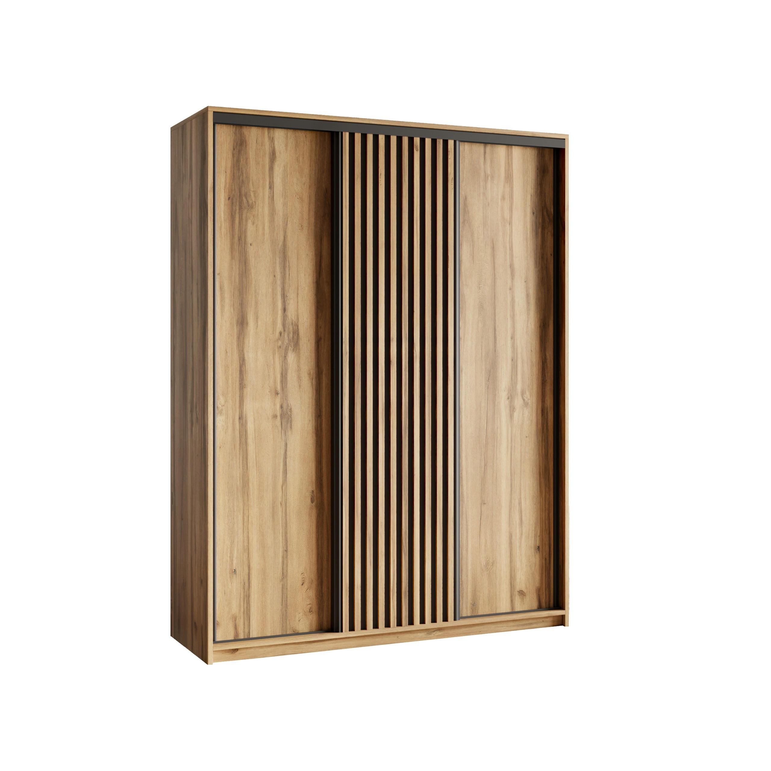 Masseno Schwebetürenschrank Eiche Wotan 150x205x60 cm