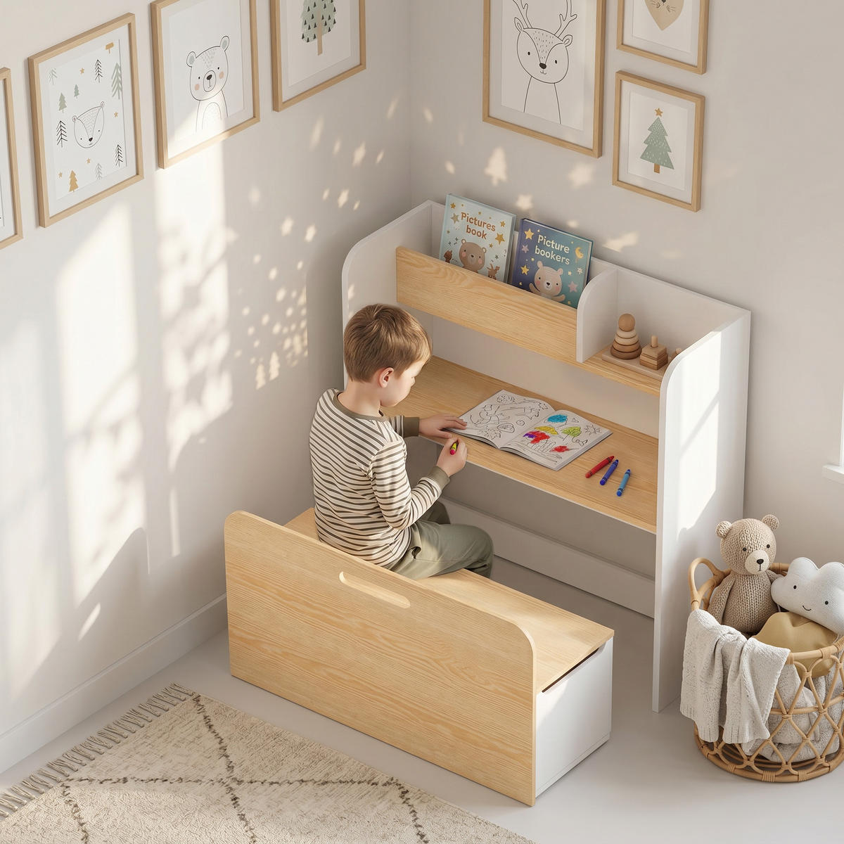 KINDERTISCHGRUPPE Weiß 80.0/29.0/80.0cm - Weiß, Holzwerkstoff (29/80/80cm)
