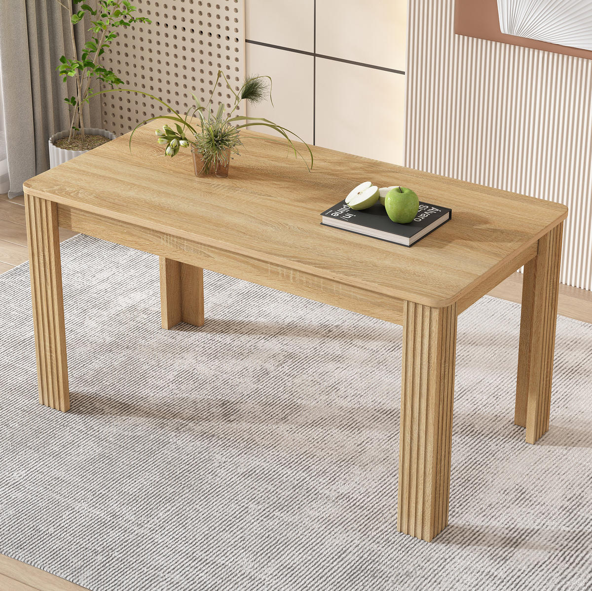 ESSTISCH in Eichefarben mit 4 Beinen - modern, stabil & pflegeleicht - Braun, Holzwerkstoff (116/65/75cm) - BEAOK