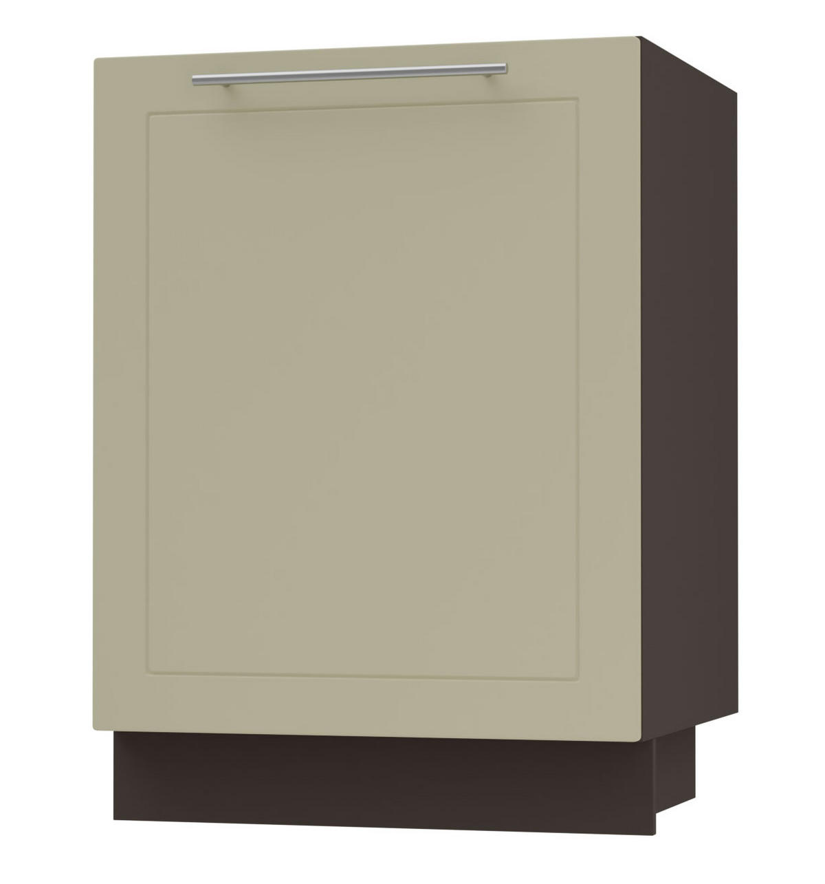 KÜCHENUNTERSCHRANK Kvantum D1D/60 Vanille Matt / Lava Matt 60 / 50 / 82cm - Dunkelgrau/Creme, Holz/Holzwerkstoff (60/82/50cm) - Feldmann-Wohnen