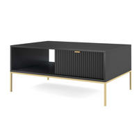 TISCH Schwarz NEW Goldfarben - Schwarz, Holzwerkstoff (68/68/46cm) - Sepro Meble