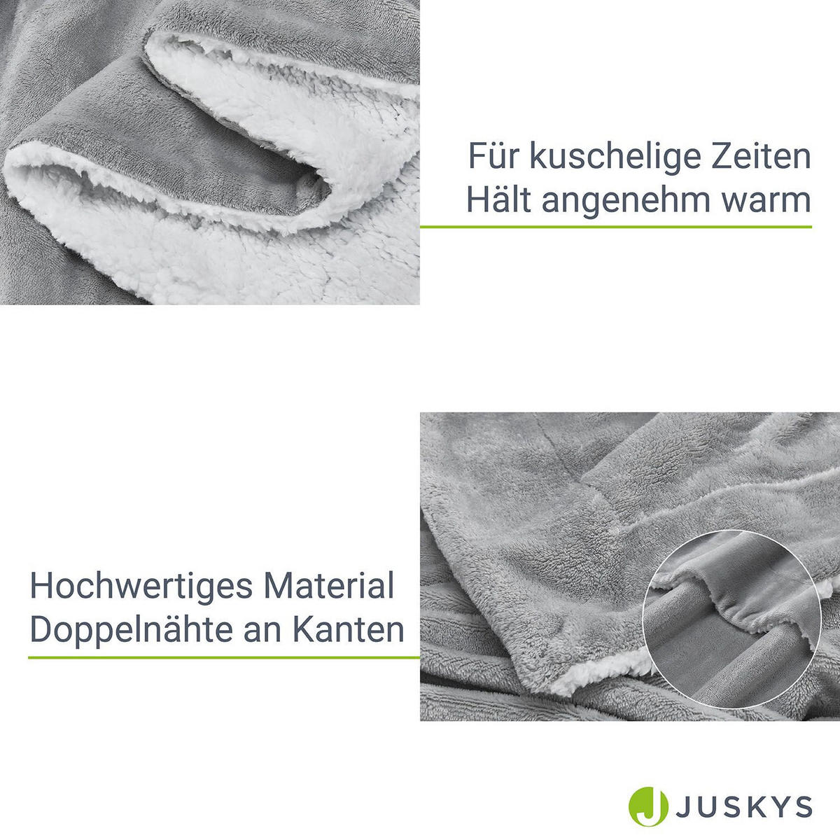FLEECEDECKE Kuscheldecke 150x200 cm hellgrau - Hellgrau, Textil (150/200cm) - Juskys