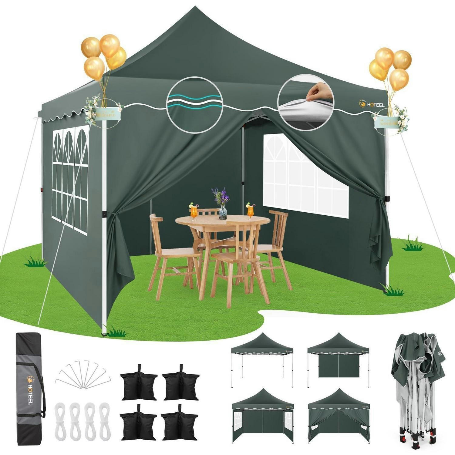 FALTPAVILLON 3x3m Grau mit Seitenwänden - Olivgrün, Textil (300/315/300cm)
