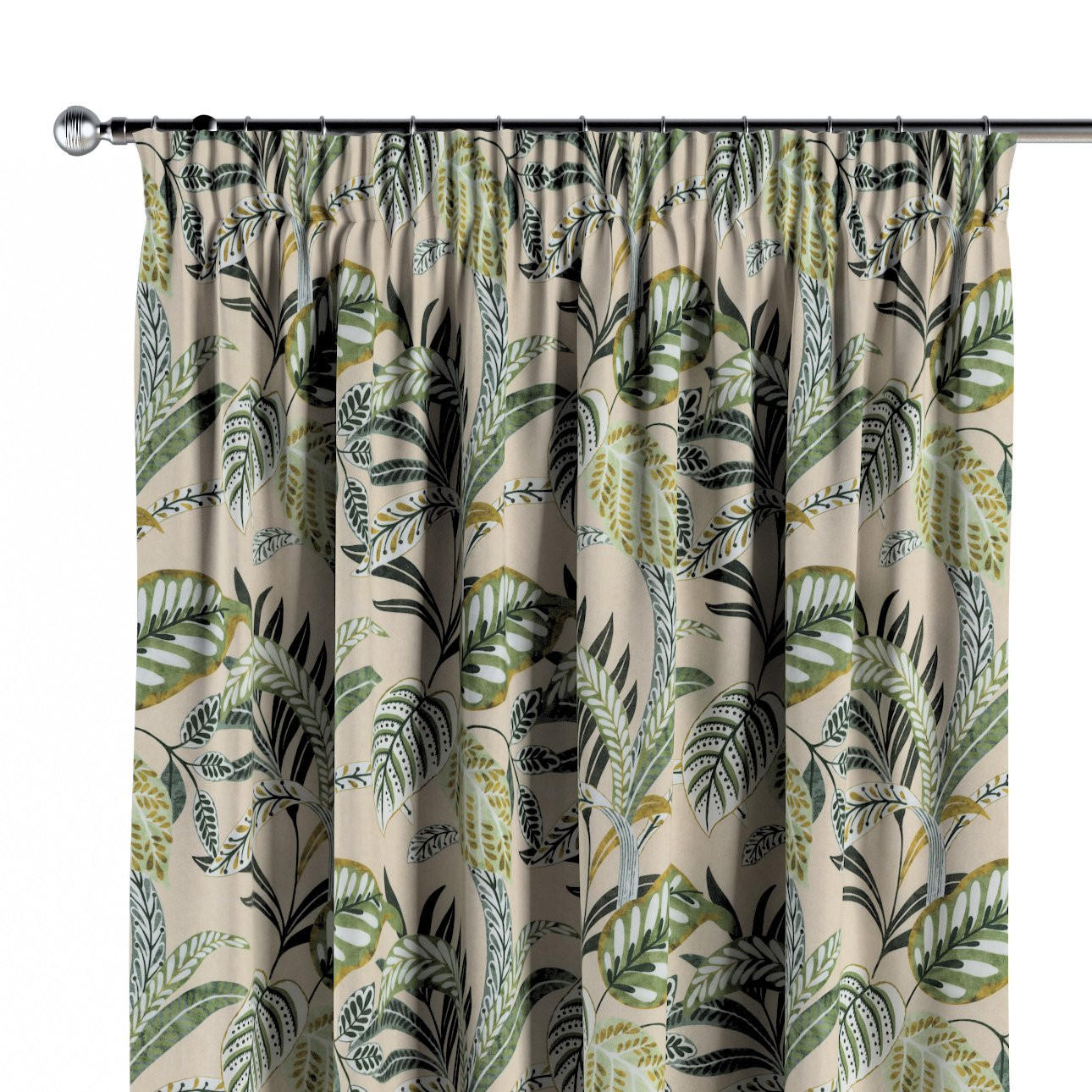 VORHANG Tropical Island grün und beige, 130x245 cm - Grün, Textil (130/245cm) - Dekoria