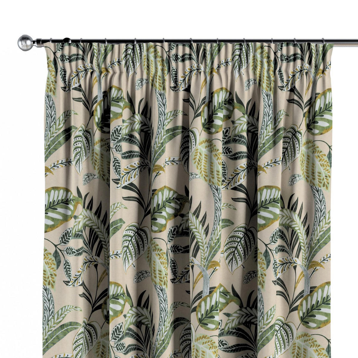 VORHANG Tropical Island grün und beige, 130x245 cm - Grün, Textil (130/245cm) - Dekoria