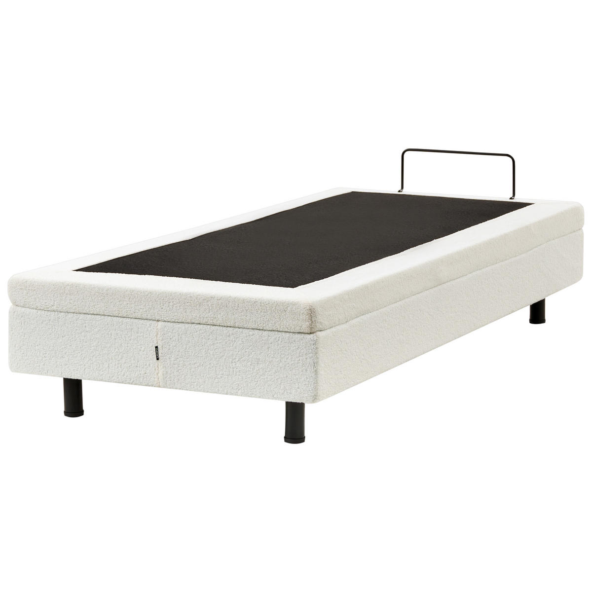 POSTEL nastavitelná bez čela Bouclé 90/200 cm Krémově bílá Duke - krémová, textil (90/200cm) - Beliani