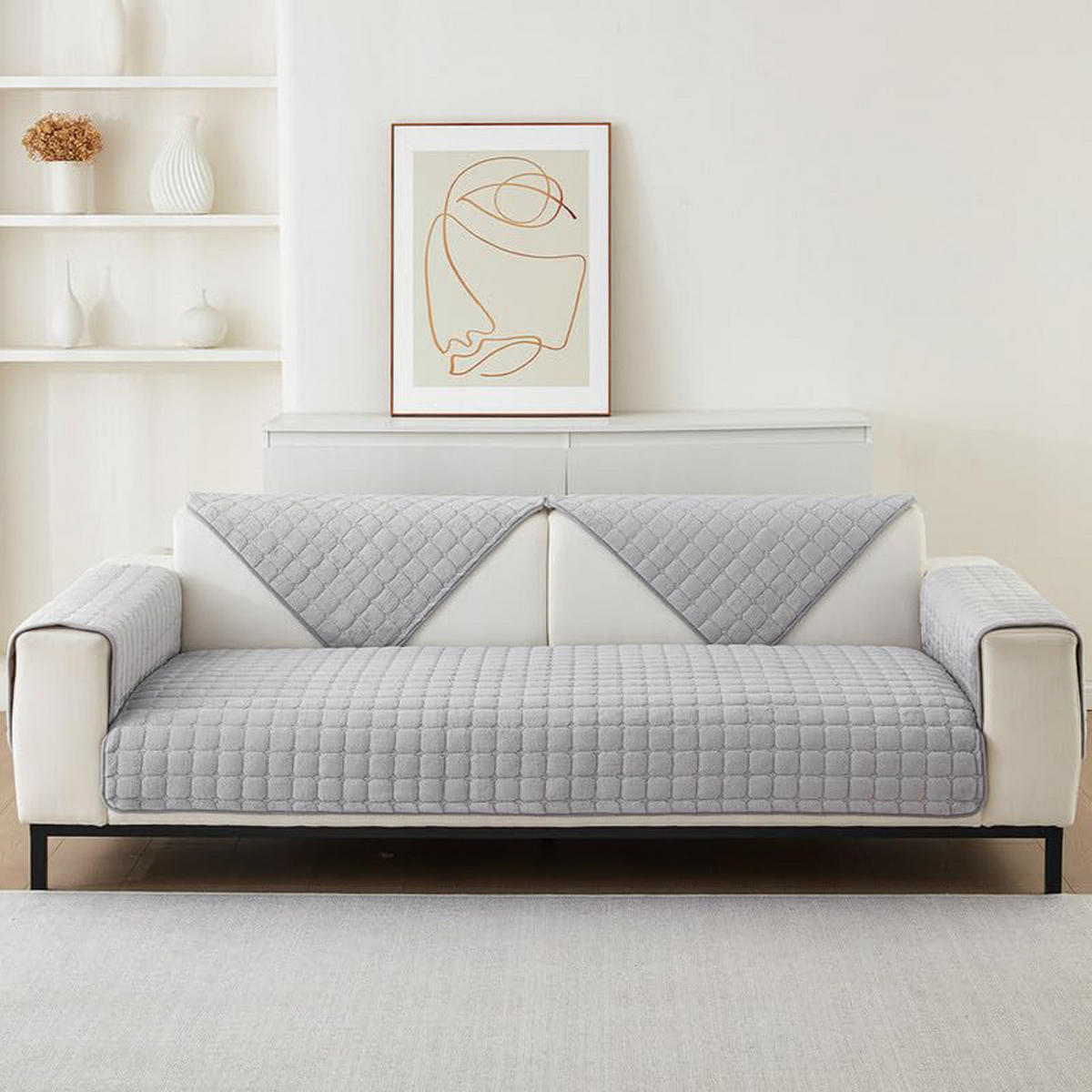 SOFAÜBERWURF Hellgrau 1 stück - Hellgrau, Textil (70/150cm) - Kaket