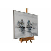 ACRYLBILD HANDGEMALT 100/75 cm - Blau/Grau, Textil (100/75cm) - KUNSTLOFT