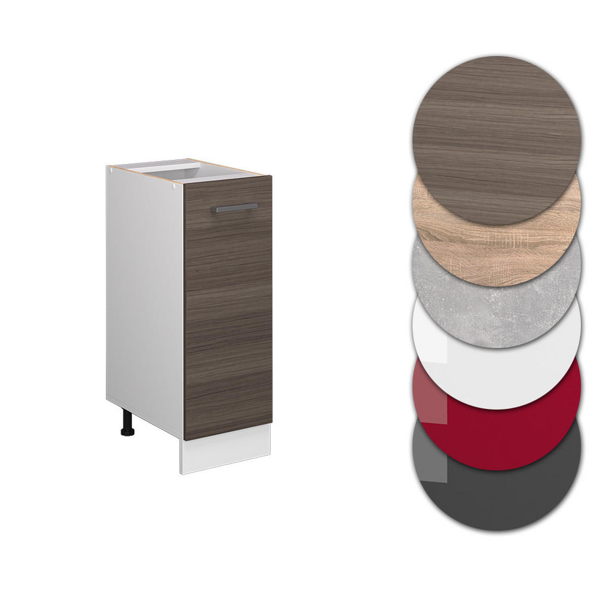 APOTHEKERSCHRANK R-Line Grau 30 cm ohne AP - Weiß/Braun, Holzwerkstoff (30/81.6/46cm) - Vicco