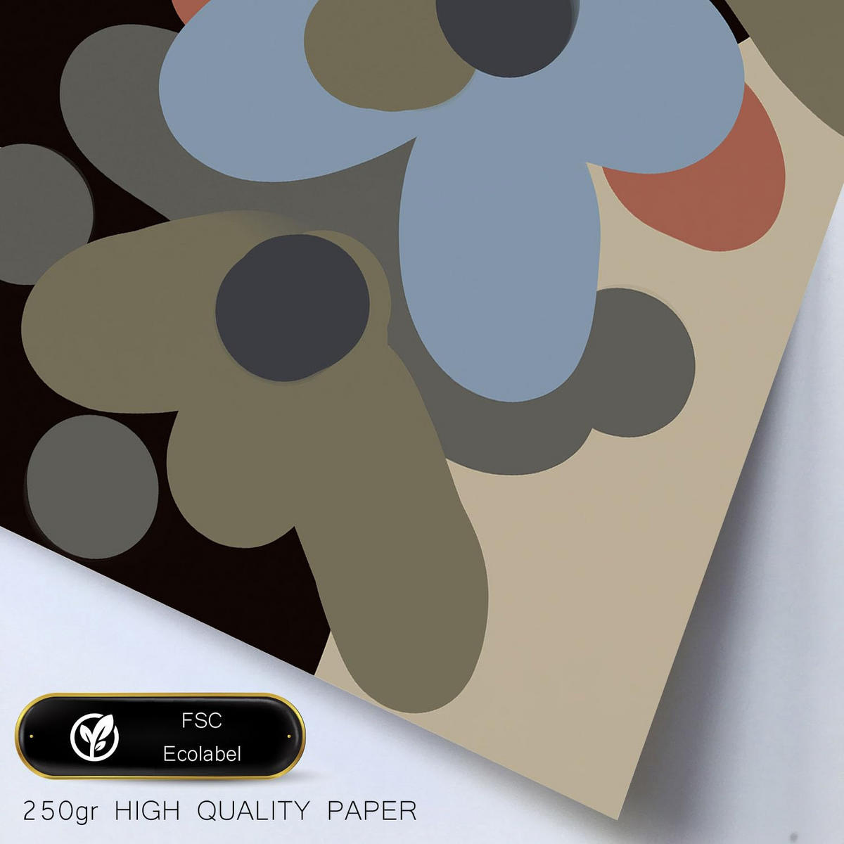POSTER Set Mit 6 Hodgepodge Blume In Blume Zusammenfassung Ästhetische Dekorative Gemälde Für Ihr Wohnzimmer Zuhause A3 & A4 Rahmen Aus Hellem Holz - Beige, Papier (29/3cm) - Nacnic