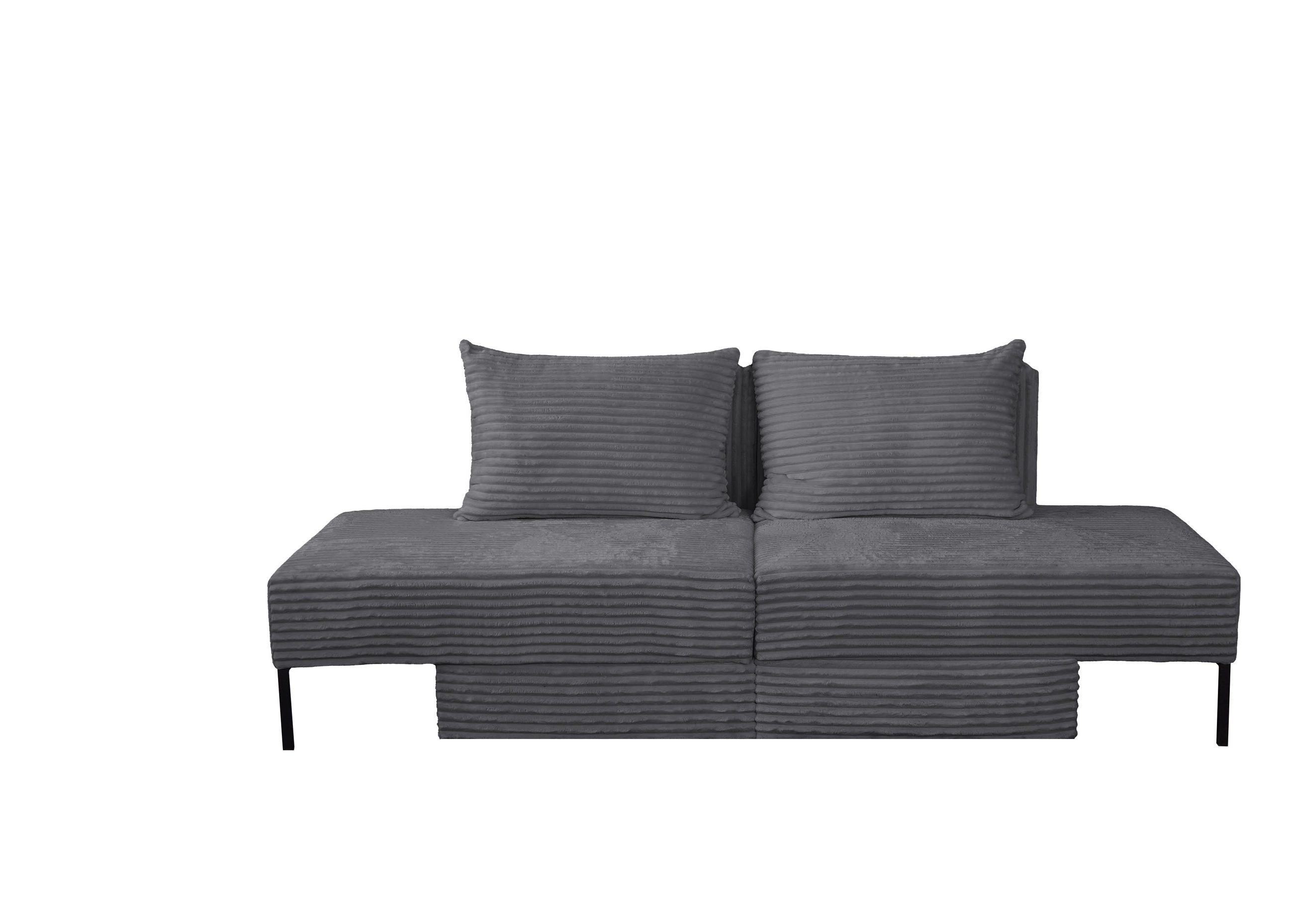 SOFA Mit Schlaffunktion MOOKA 4in1-Multifunktions-System Stoff Velo Dunkelgrau - Dunkelgrau, Holz/Textil (240/87/103cm) - Kaiser Möbel