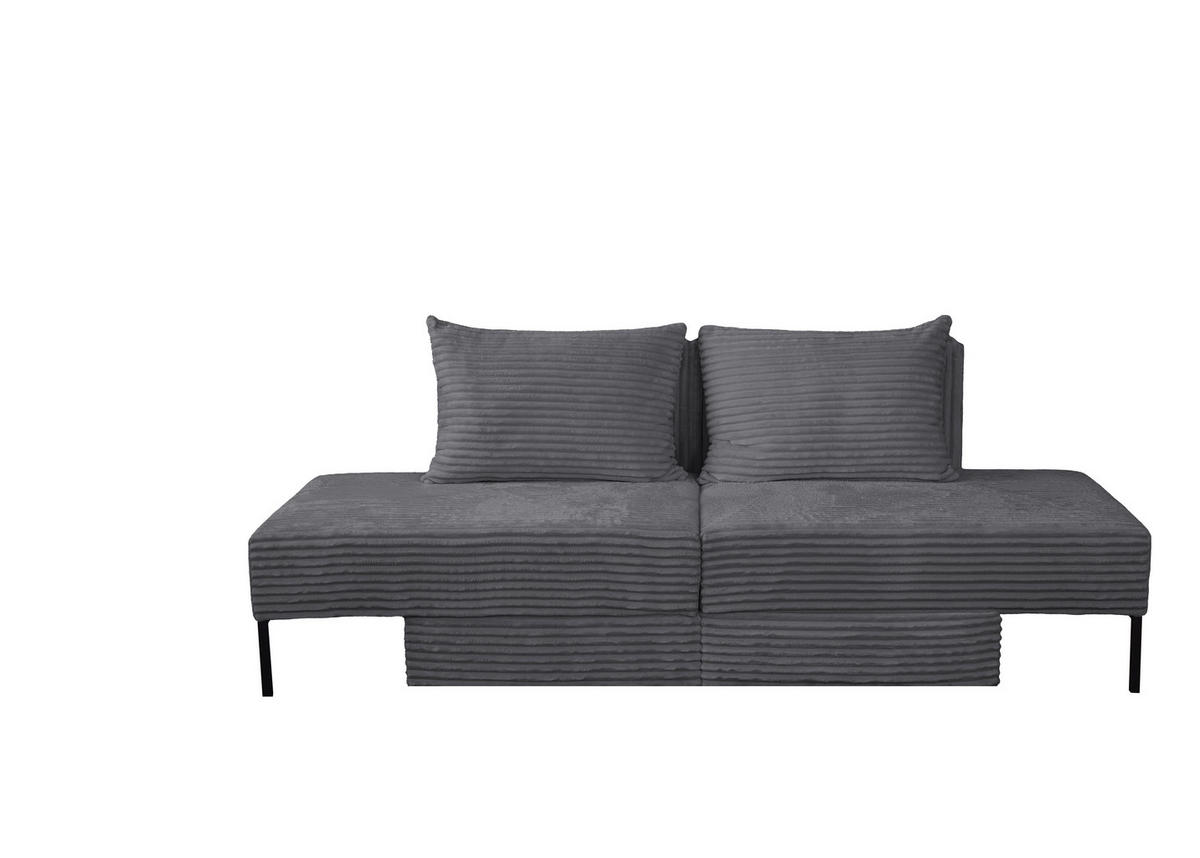 SOFA Mit Schlaffunktion MOOKA 4in1-Multifunktions-System Stoff Velo Dunkelgrau - Dunkelgrau, Holz/Textil (240/87/103cm) - Kaiser Möbel