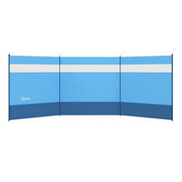 WINDSCHUTZ 3er Set Polyester Stahl Blau - Blau, Kunststoff (1/140cm) - Outsunny