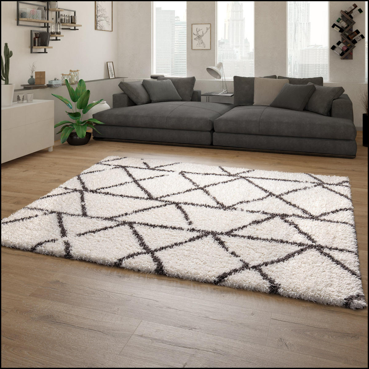 HOCHFLORTEPPICH 160/230 cm Maghreb 78 - Creme, Textil (160/230cm) - Paco Home