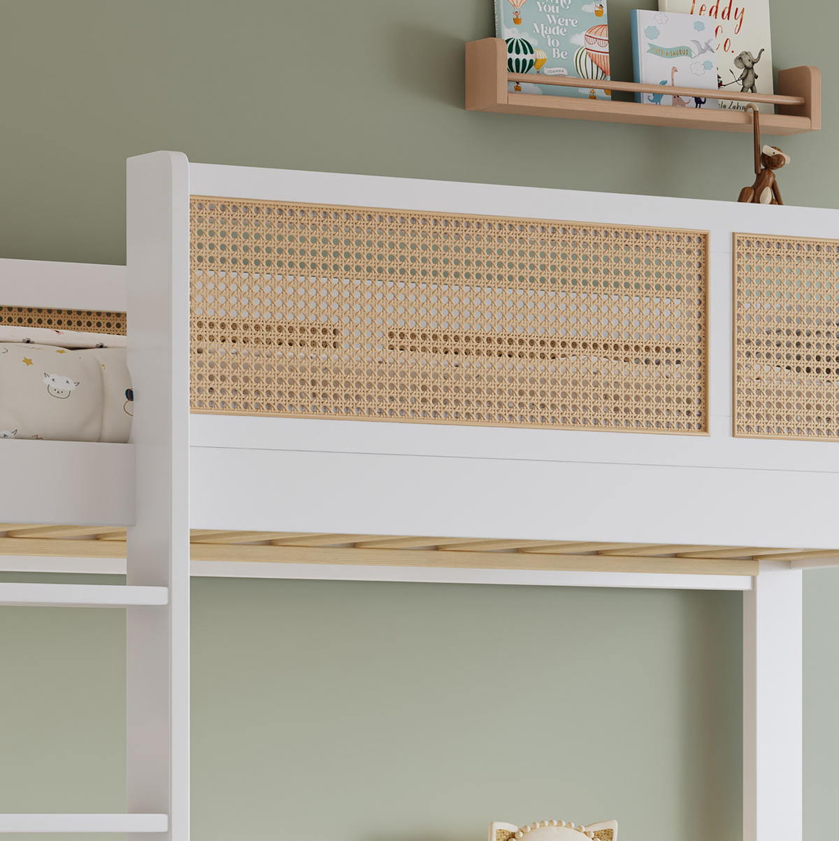 ETAGENBETT 90/200 cm aus Kiefer und MDF mit 3 Schubladen Weiß/Natur - Weiß, Holz (90/200cm) - Modenvie